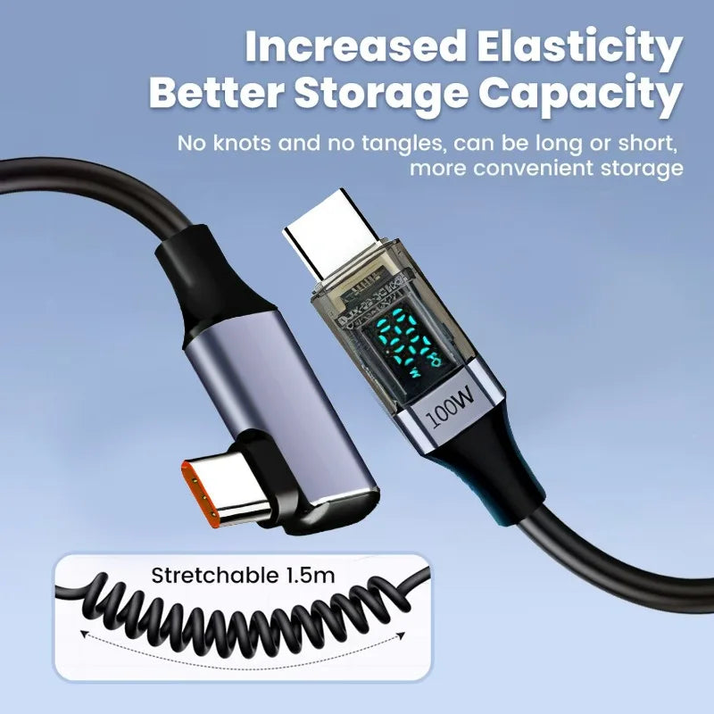 100w LED Digital Display USB Elbow Data Cable