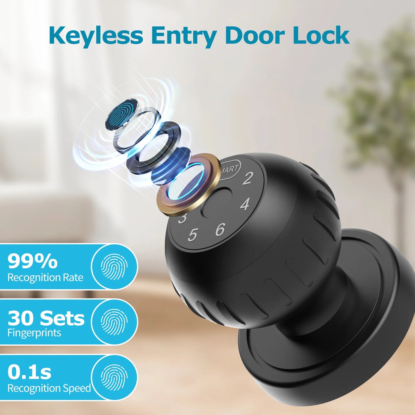 Smart Fingerprint Touchscreen Door Lock