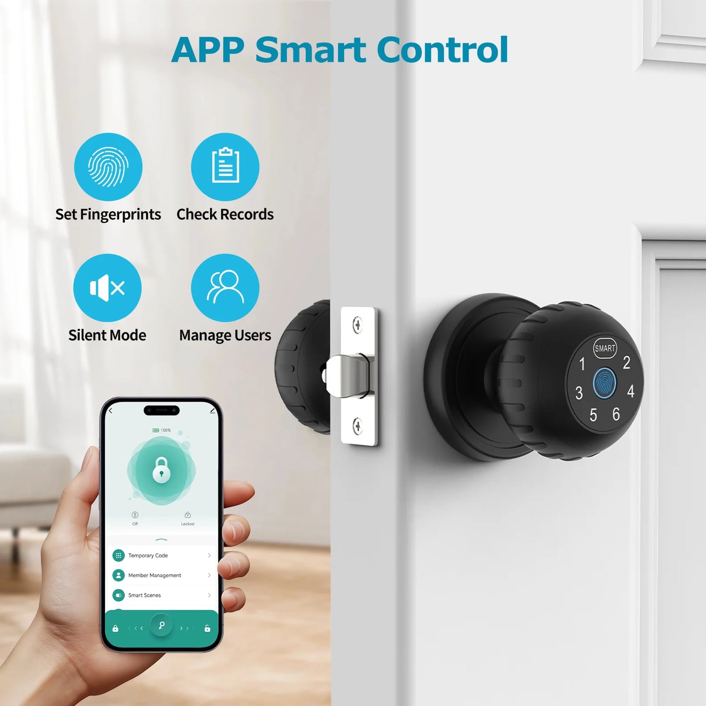 Smart Fingerprint Touchscreen Door Lock