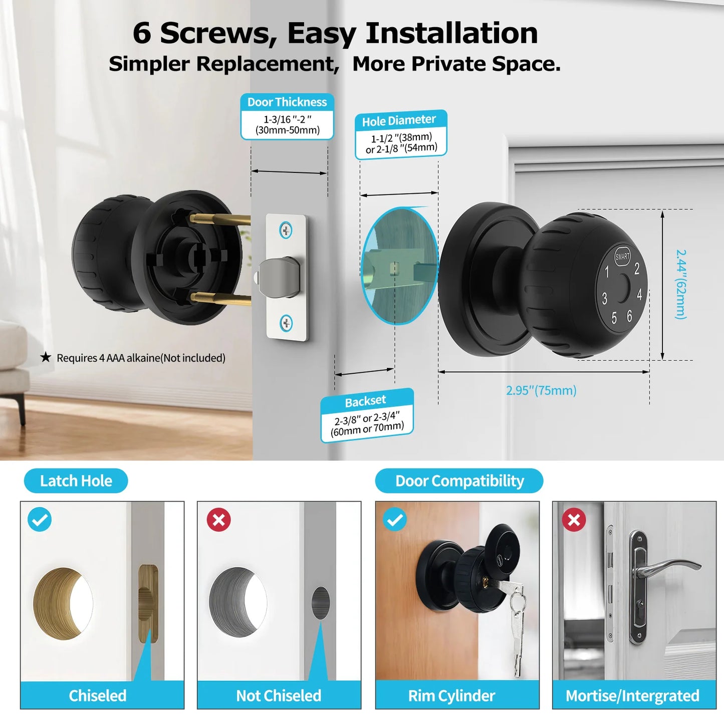 Smart Fingerprint Touchscreen Door Lock