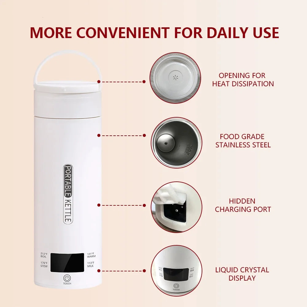 500ML Portable Electric Tea Coffee Kettle