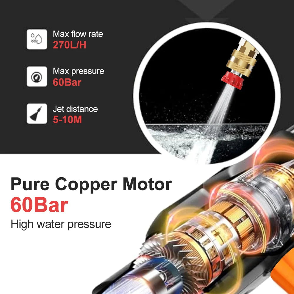 500W Portable Electric Water Car Washer Gun