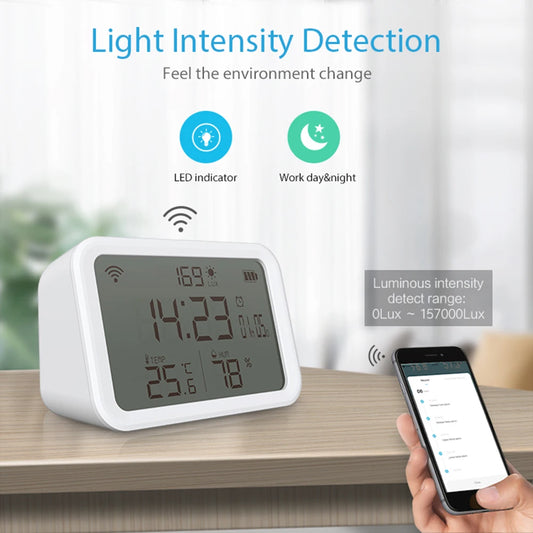 4-in-1 WiFi LCD Thermometer Humidity Meter