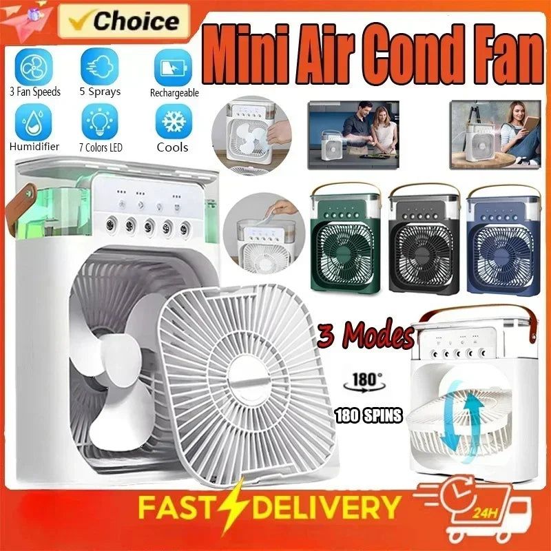 Portable USB LED Electric Humidifier Fan