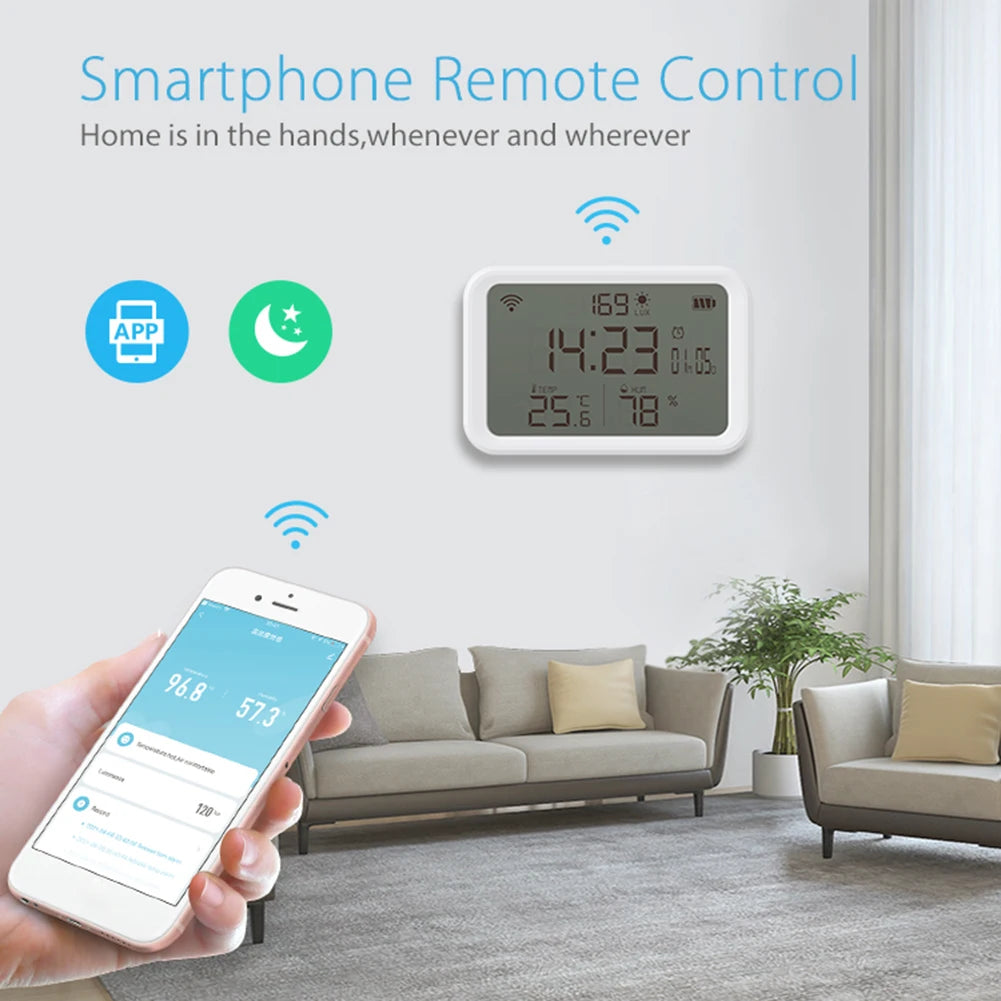 4-in-1 WiFi LCD Thermometer Humidity Meter