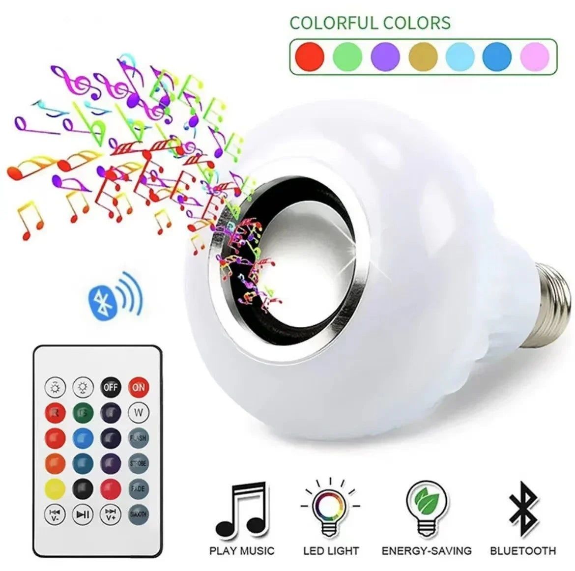 Colorful RGB Smart Bluetooth Speaker Bulb